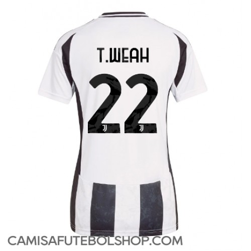 Camisa de time de futebol Juventus Timothy Weah #22 Replicas 1º Equipamento Feminina 2024-25 Manga Curta